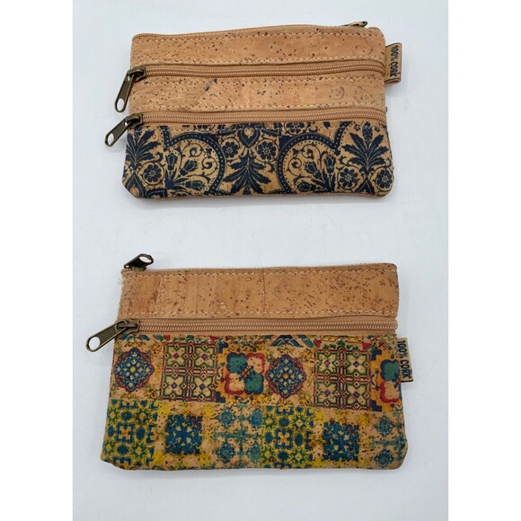 Portugal Cork Small Wallet Coin Purse Card Holder Tile Print CHOOSE PATTERN - Picture 2 of 12